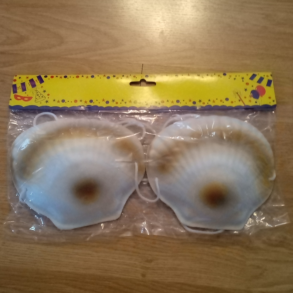 Shell  Disposable Paper/Foam Party tieup bras tiki party costume